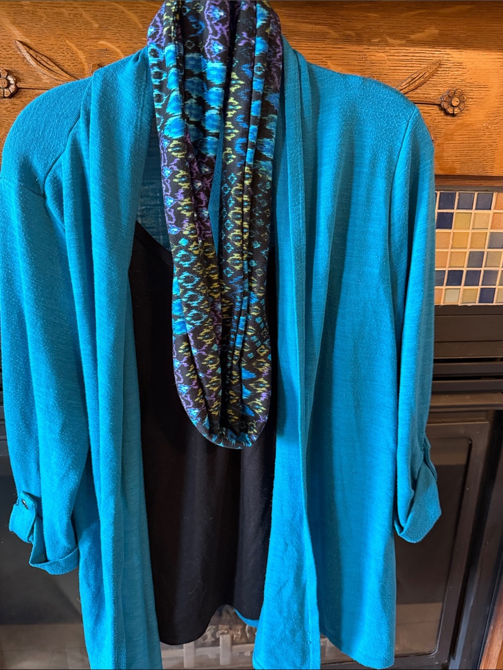 Elementz Teal Open-Front Cardigan